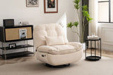 Power Recliner Swivel Glider USB Charger With Bluetooth Music Player Different Function Sleep Working Game And Leisure Model - Cream