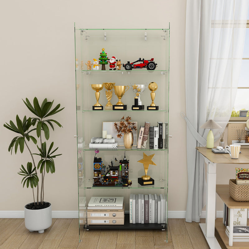 Premium 5 Tier Glass Display Case With 5 Dynamic LED Modes