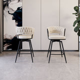 Bar Stool 360 Swivel With Back Footrest