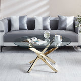 Modern Round Tempered Glass Table With Chrome Legs