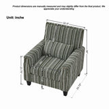 Accent Chair With Arms, Comfy Armchair For Living Room - Green
