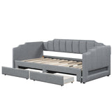 Extendable Daybed With LED Light And 2 Storage Drawers