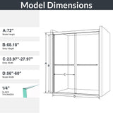 Modern Semi Frameless Double Sliding Shower Door