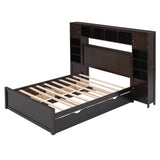 Bed With All In One Cabinet, Shelf And Sockets, Trundle