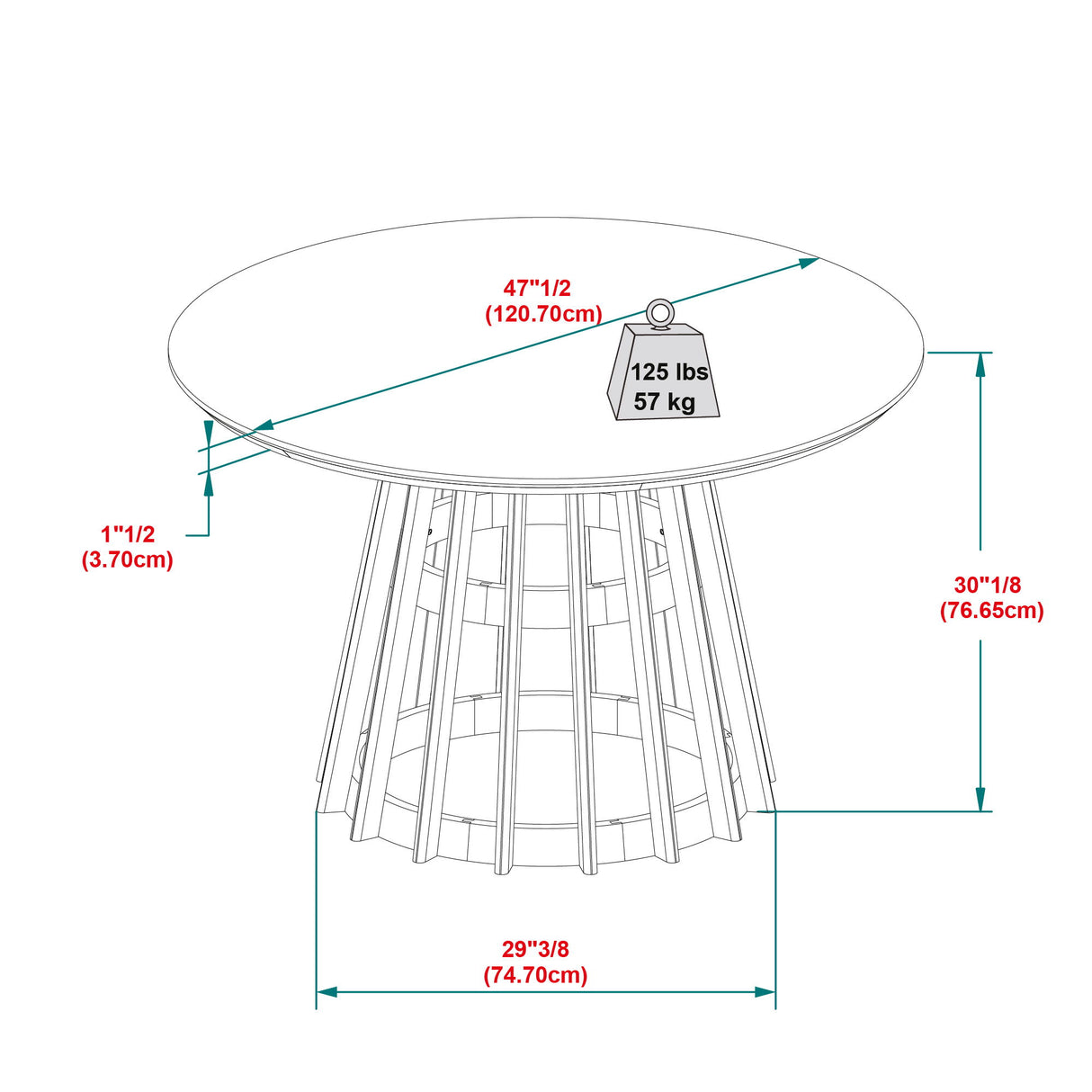 Round Dining Table With Pedestal Base - Brown