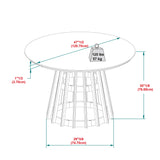 Round Dining Table With Pedestal Base - Brown