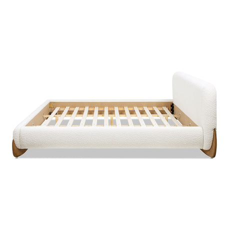 Alpine - King Puffy Modern Platform Bed - Ivory White