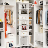 6 Tier Spinning Shoe Rack, Free Standing, 360° Revolving Shoe Organizer - White