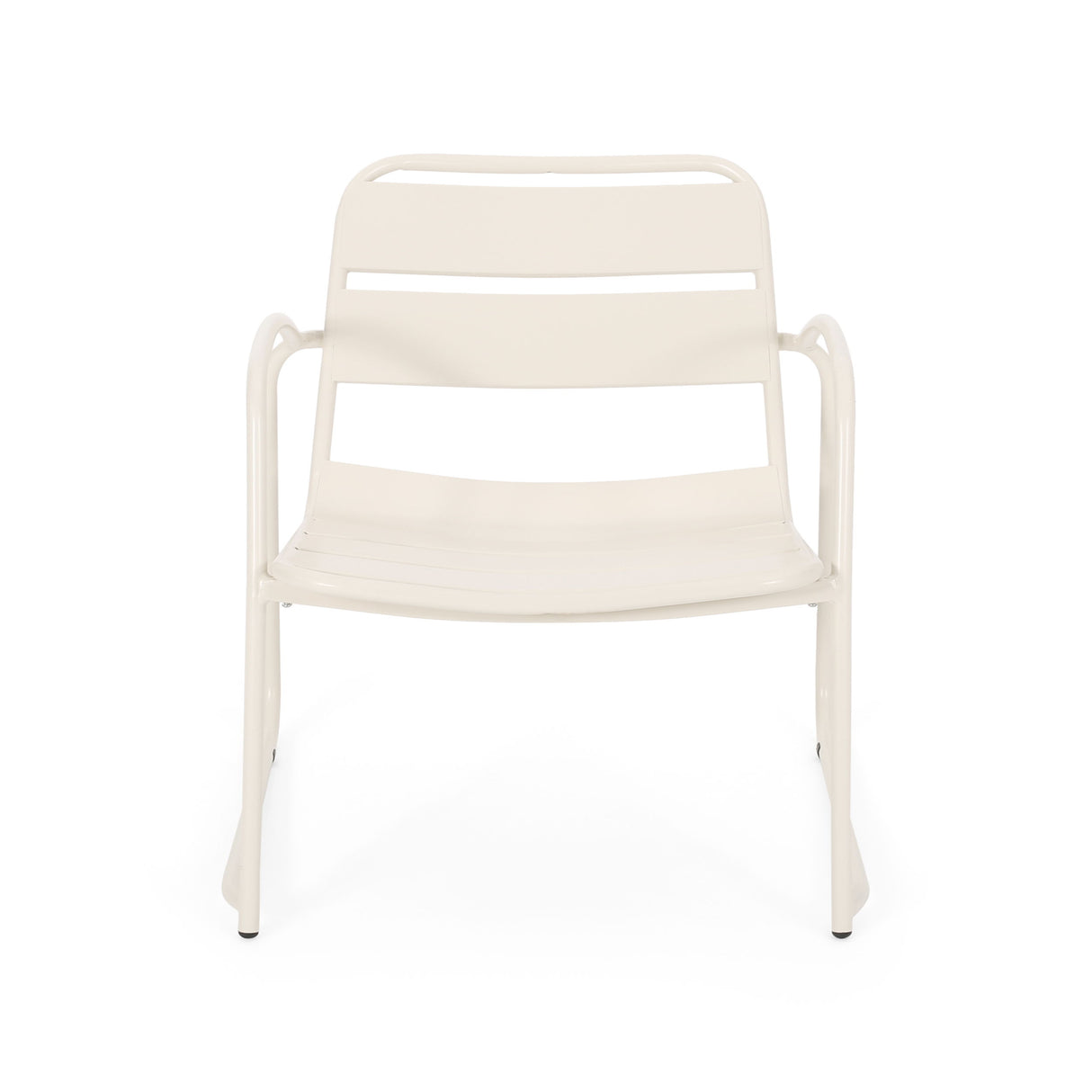 Outdoor Accent Chair With Metal Frame - White