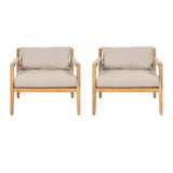Rope Outdoor Leisure Chair (Set of 2) - Acacia Wood / Beige