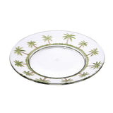 Palm Tree Design 9" Acrylic Dinner Plates (Set of 4) Crystal Clear Reusable Unbreakable Kitchen Plates Bpa Free Dishwasher Safe - Clear