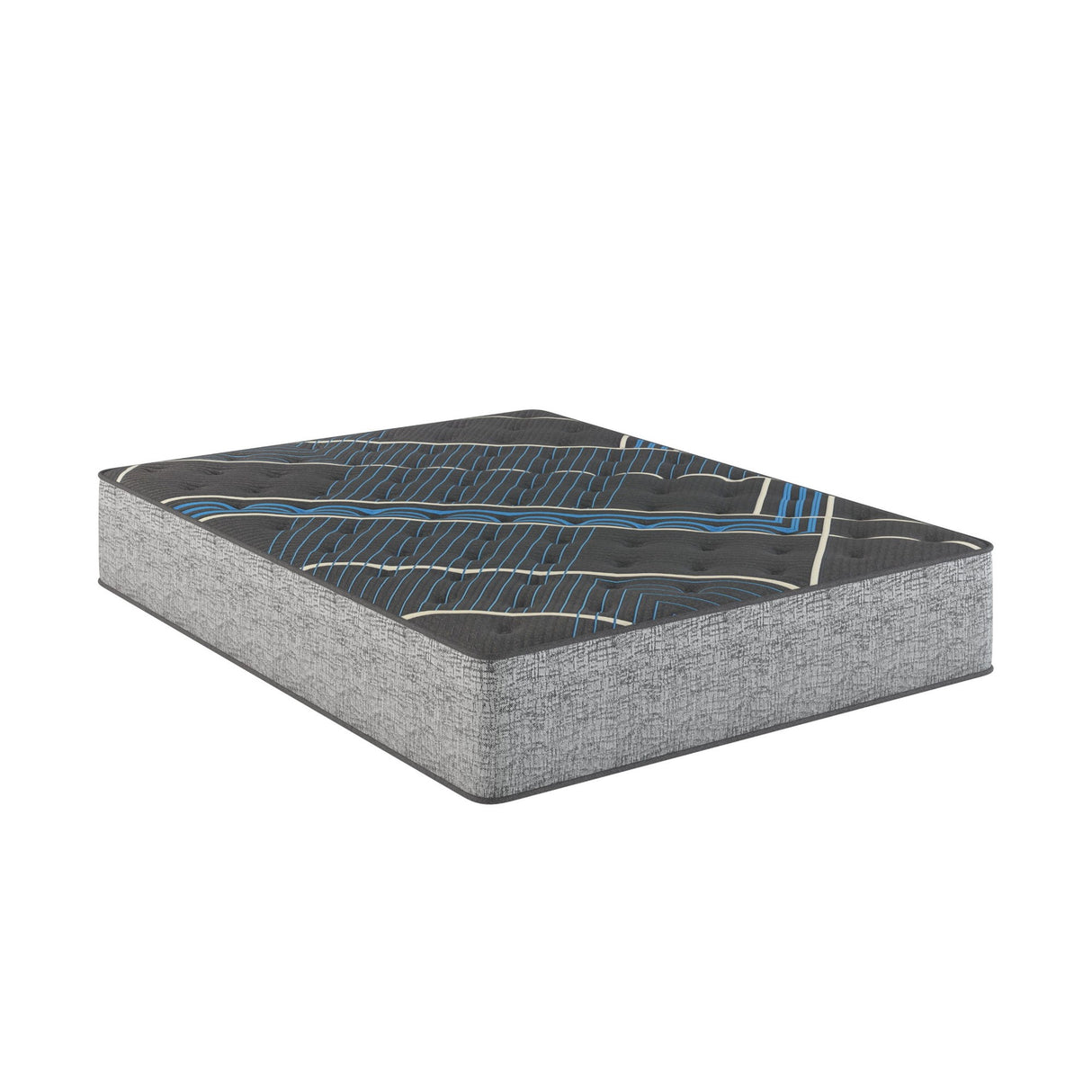 Comfort Care - 14" King Size Hybrid Mattress, Firm Support - Gray / Blue