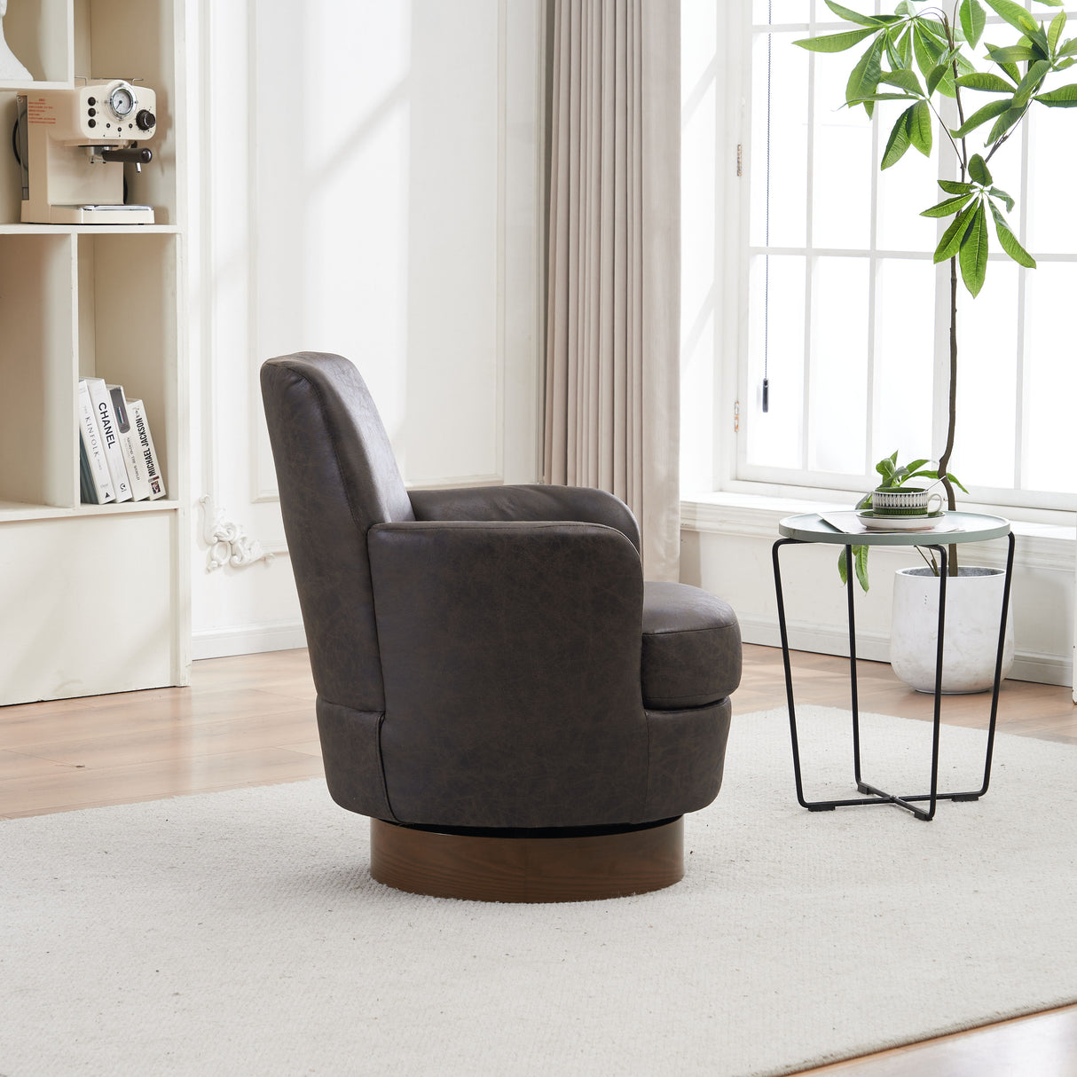 Swivel Accent Chairs Armchair With Stainless Steel Base