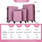 Luggage 4 Piece Lightweight Suitcase With Rotating Wheels With Tsa Lock,