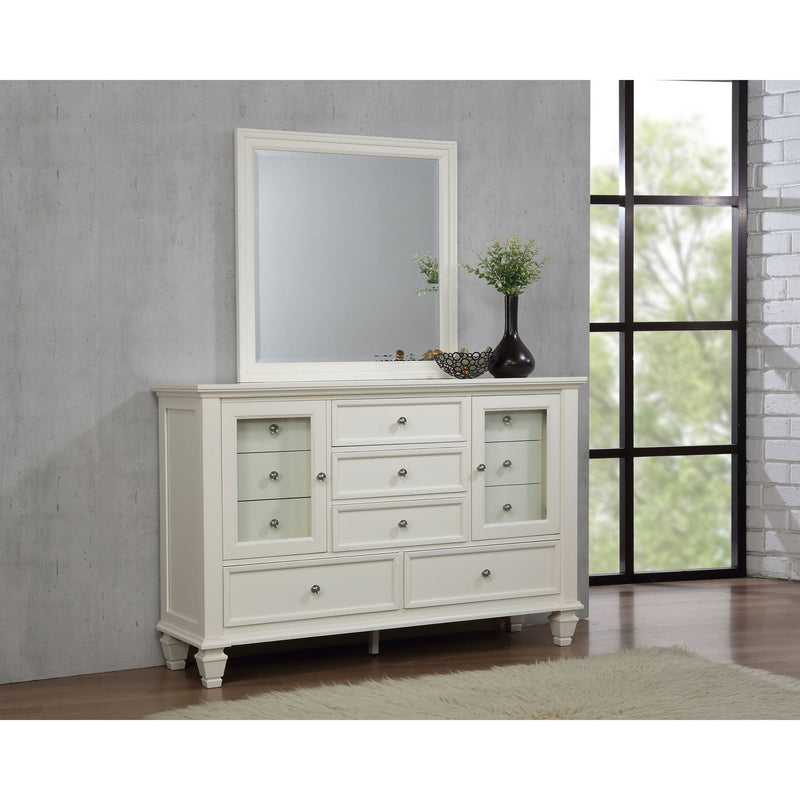 Dennis - 11 Drawer Dresser With Mirror - Cream White