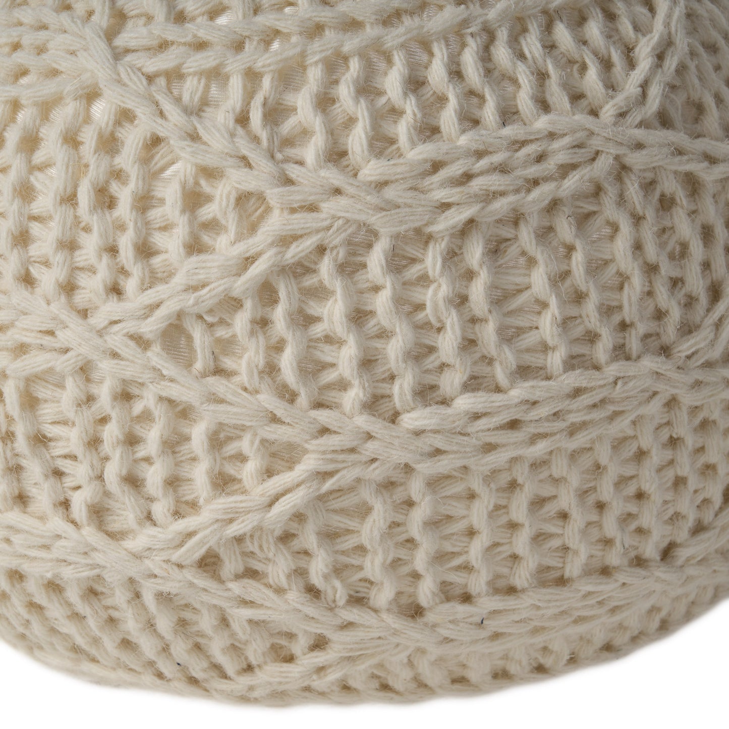 Malibu Knitted Wool 20 x 20 Round Pouf