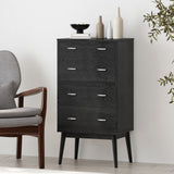 Wilbur - Faux Wood And Rubberwood 4 Drawer Dresser - Black