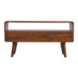 Solid Wood Curved Media Unit
