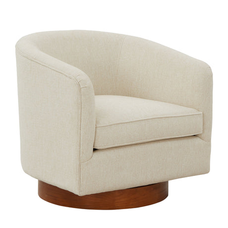 Miramar - Swivel Barrel Chair With Wooden Base