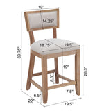 Upholstered Counter Height Bar Stools With Comfy Back (Set of 2)