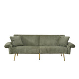 Luxury Corduroy Foldable Double Sofa Bed With Folding Armrests