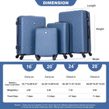 Luggage 4 Piece Lightweight Suitcase With Rotating Wheels With Tsa Lock,