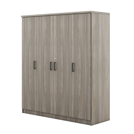 4 Door Wardrobe With 1 Drawer - Gray