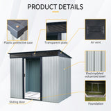 Outdoor Metal Storage Shed And Transparent Plate For Garden, Lawn