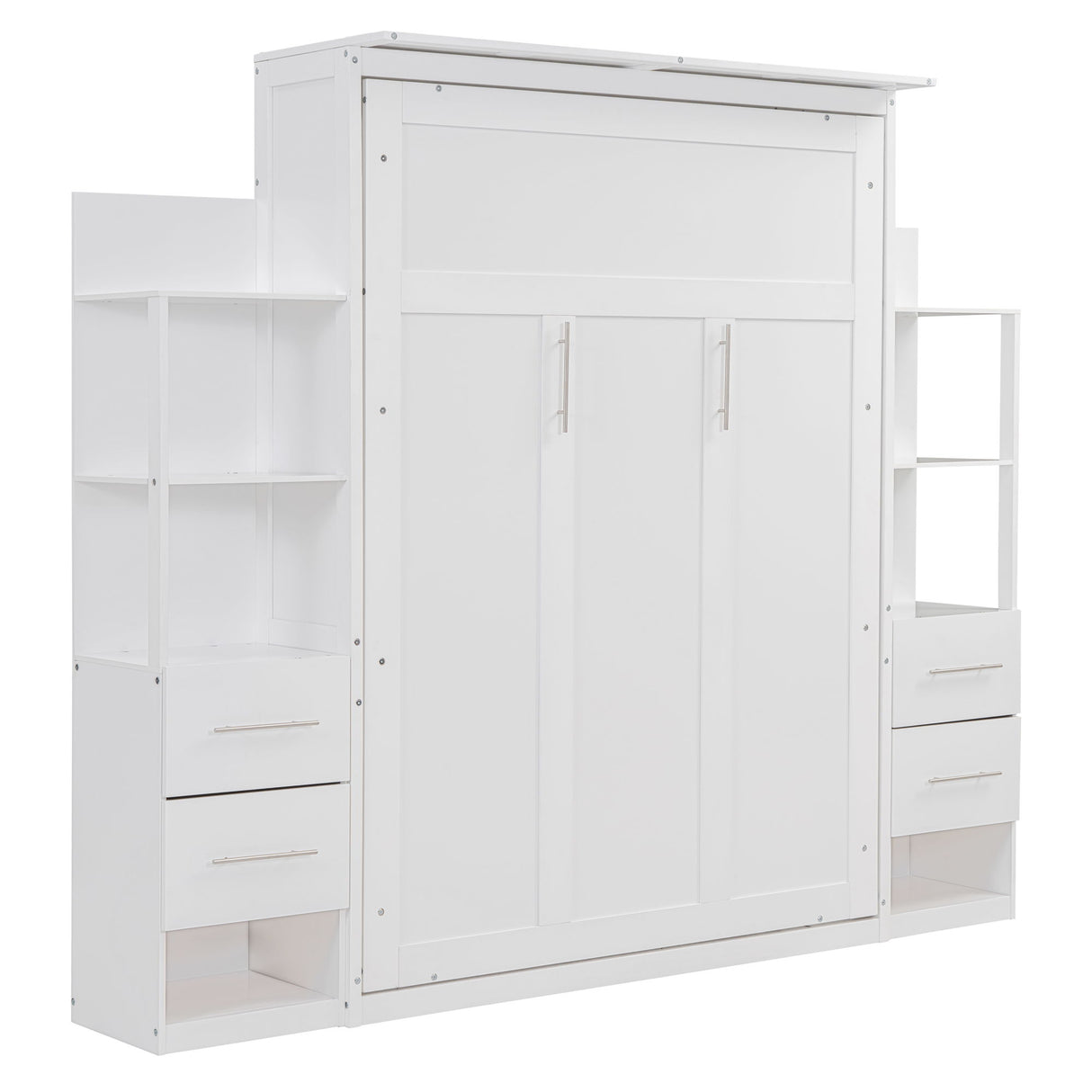Murphy Wall Bed With Shelves, Drawers And LED Lights