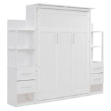 Murphy Wall Bed With Shelves, Drawers And LED Lights