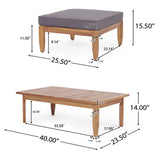 Urbanek - Acacia Wood Outdoor Conversation Set - Teak