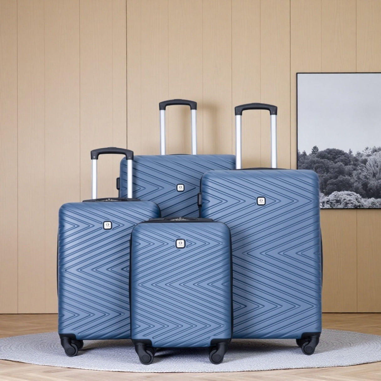 Luggage 4 Piece Lightweight Suitcase With Rotating Wheels With Tsa Lock,