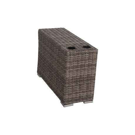 Stylish Rattan Wicker 6 Person Seating Group With Premium Sunbrella Cushions Perfect For Outdoor Entertaining - Dark Gray / Navy Blue