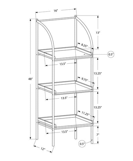 Etagere Bookcase Corner 3 Tier For Office - Taupe