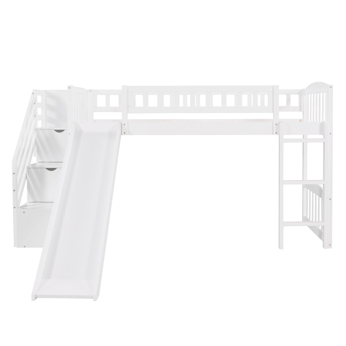Loft Stairway Bed With 2 Drawers And Slide