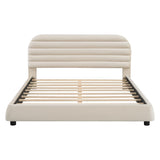 Upholstered Platform Bed Frame And Stylish Curve Shaped Design