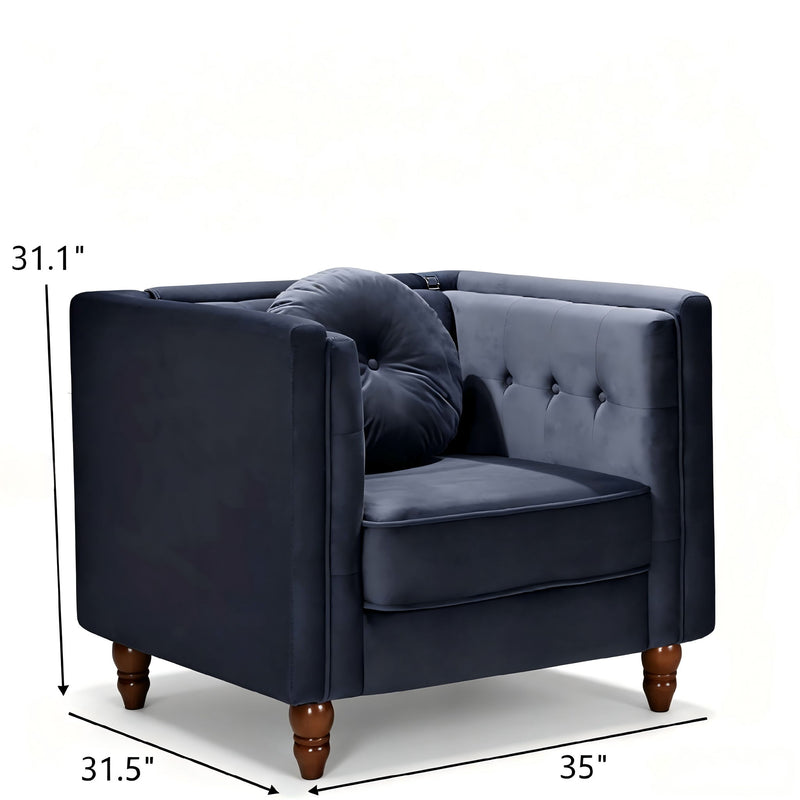 Chesterfield Accent Tufted Square Arm Side Chair