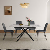 Modern Expandable Dining Table With Retractable Leaf With Chairs