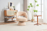 Round Barrel Accent Chair Armchair With Smooth Swivel Base