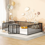Metal Floor Bed Frame With Fence And Door