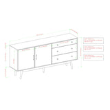 Mid-Century Modern Minimalist 2 Door Sideboard