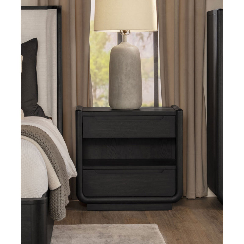 Bangor - 2 Drawer LED Nightstand With USB - Black