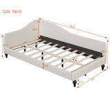 Modern L Shaped Linen Daybed With Legs