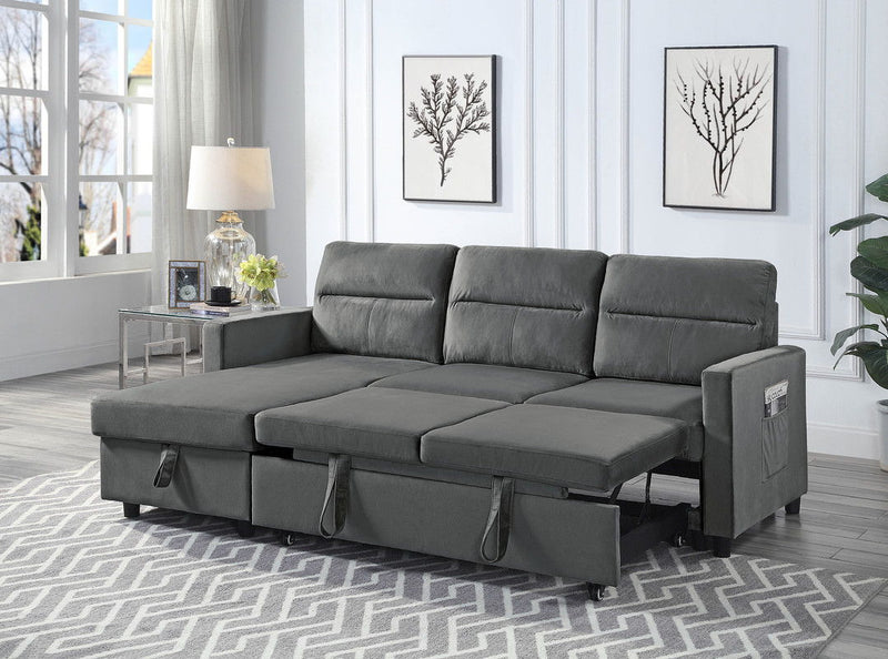 Ivy - Reversible Sleeper Sectional Sofa With Storage Chaise And Side Pocket