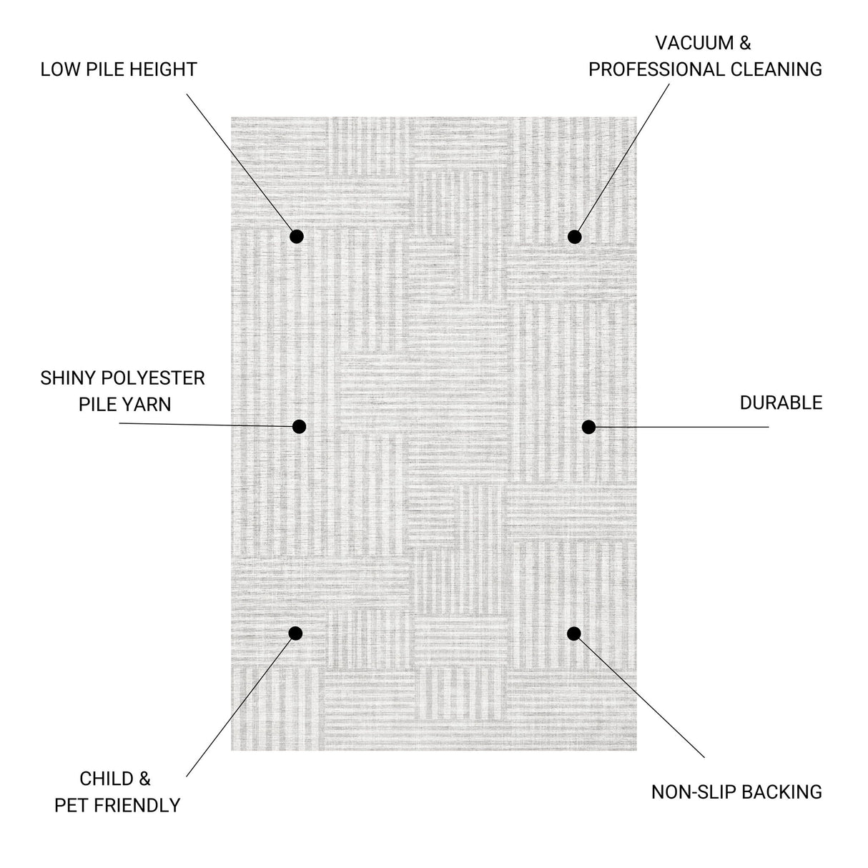 Macau - Non - Slip Accent Rug, Modern Design