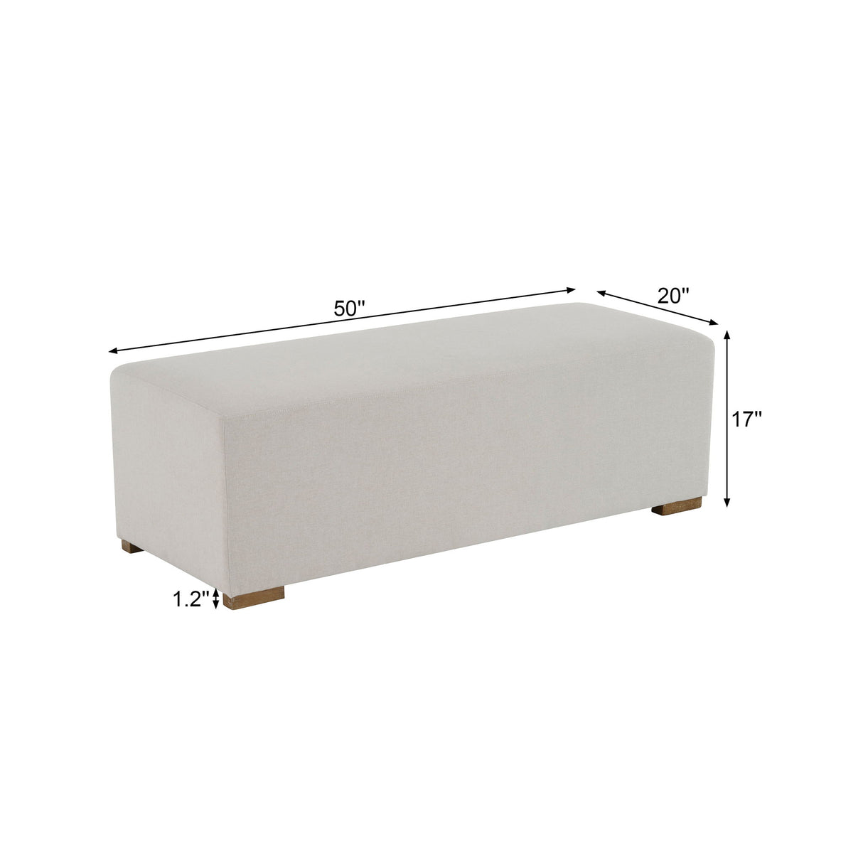 Simple Long Ottoman For Living Room - White
