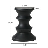 Side Table Modern Concrete Accent Piece - Black