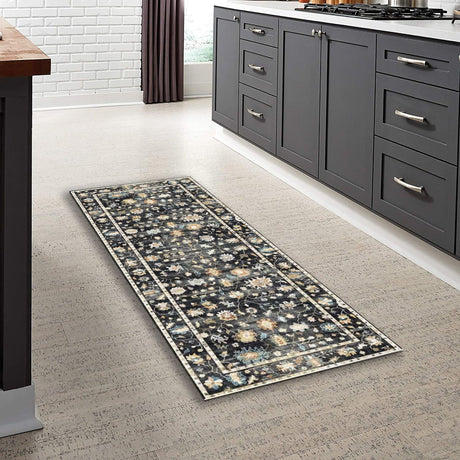 Fenix - Runner Rug - Black / Gray