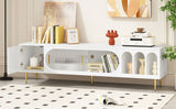 Modern TV Stand With 3 Shelves And 2 Cabinets