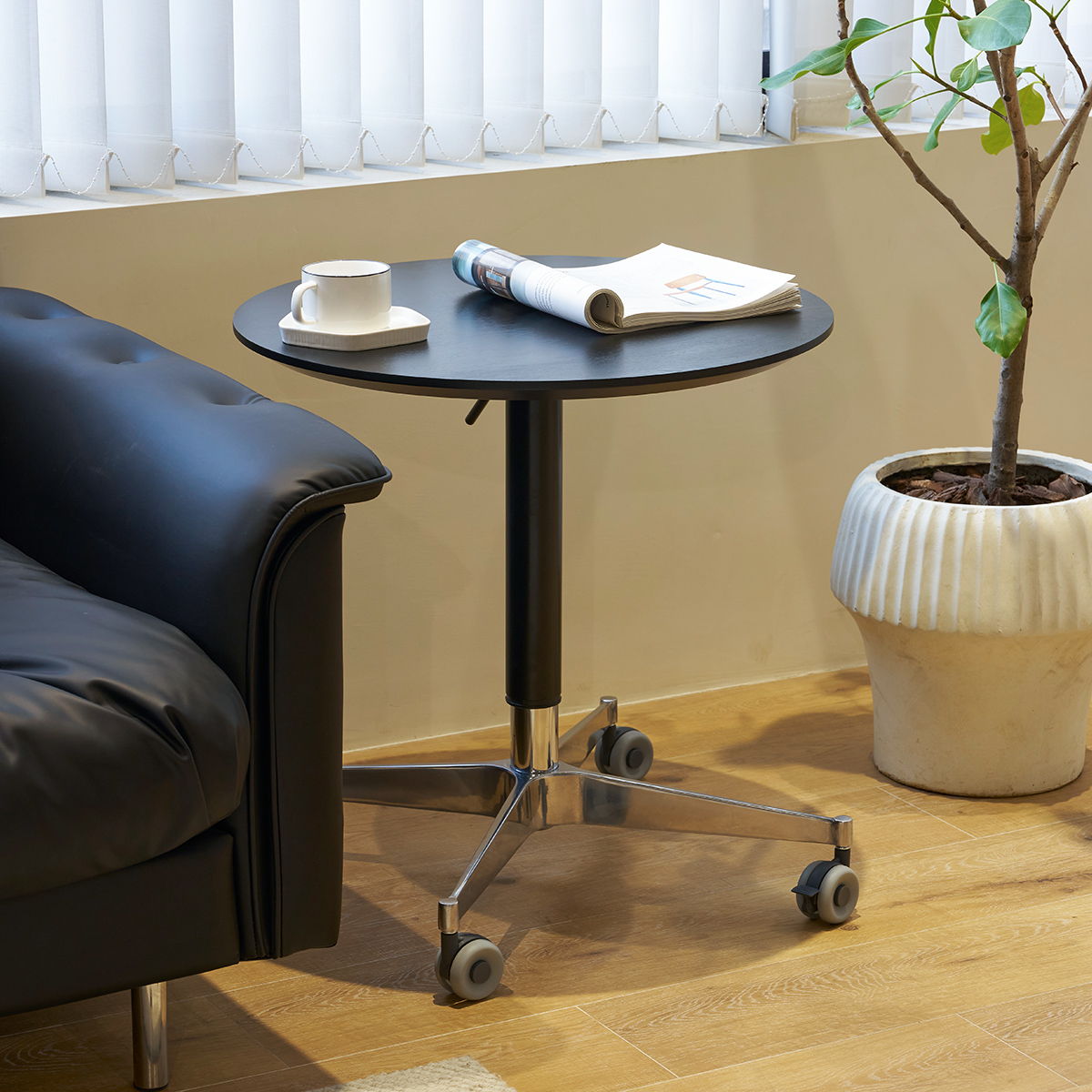 Movable, Adjustable, 360 Swivel Table With Star Base